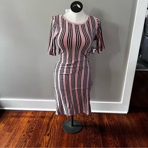 Lularoe Julia Pink Striped Dress